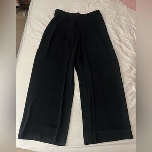 Madewell Black Wide-Leg crepe pull-on Women's Pants (size large) NWT